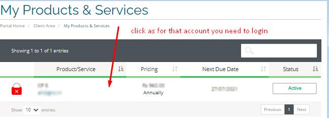  Select Service to login 